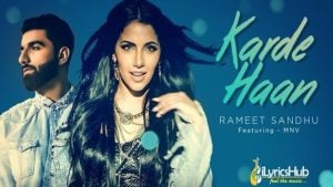 Karde Haan Lyrics Rameet Sandhu