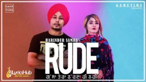 Rude Lyrics Harinder Samra (Gussa Tera)